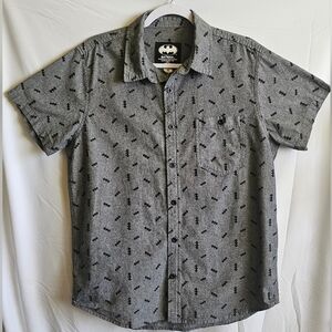 Men's Gray DC Comics Batman Short Sleeve Shirt Sz Med